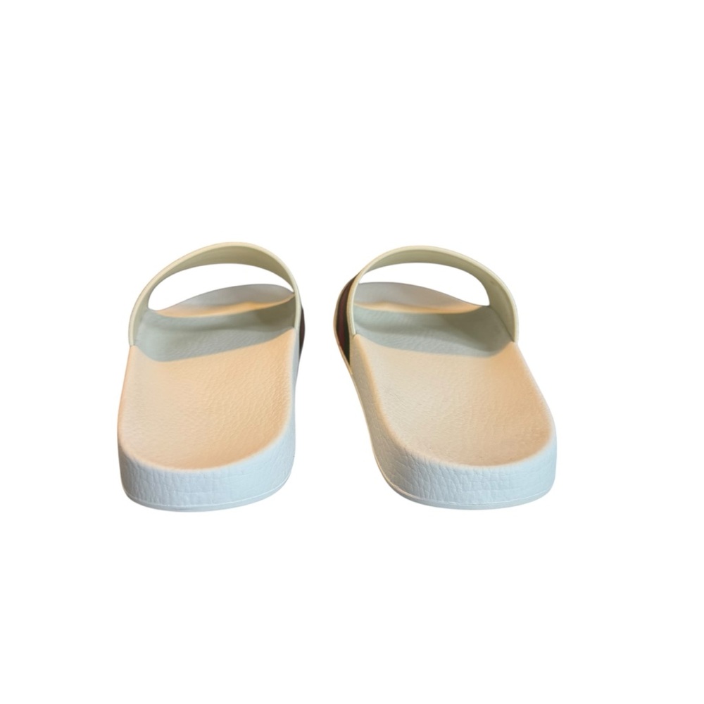 Gucci Pursuit 72 White and Green Striped Flip Flop Slides Sandals - Picture 7 of 9